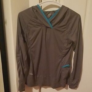 Outdoor Research Charcoal Hoodie with Teal Trim